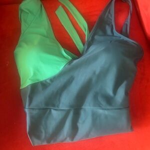 One piece wrap bathing suit